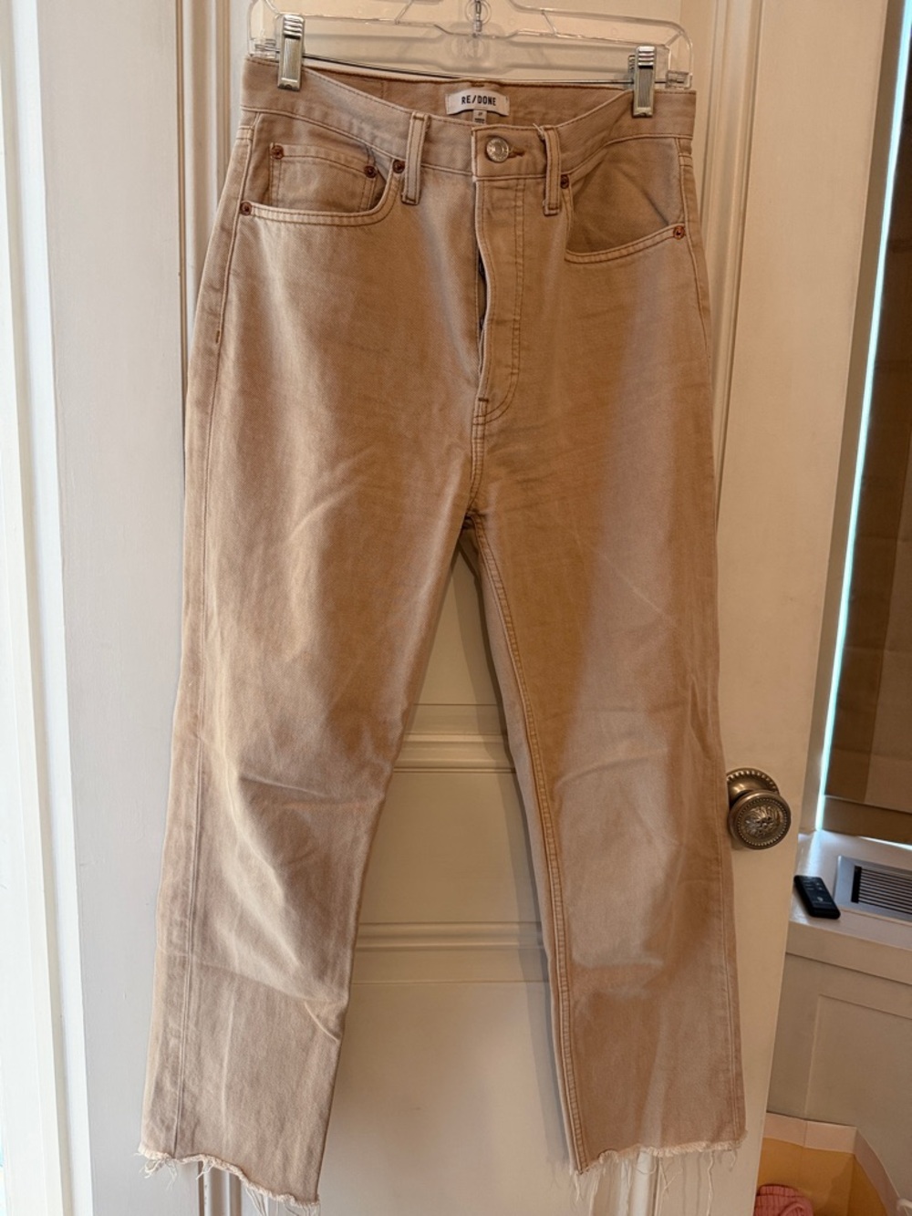 Re/Done Women's Tan 70s stovepipe Jeans